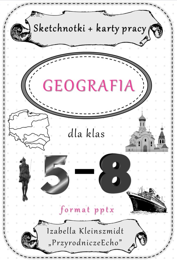 Ogromny zestaw sketchnotek i kart pracy + gratisowe linki do prezentacji multimedialnych niekomercyjnych wykonanych w genial.ly do indywidualnego pobrania i użycia do celów niekomercyjnych z GEOGRAFII do klas 5-8. Materiały wykonane są w programie power 