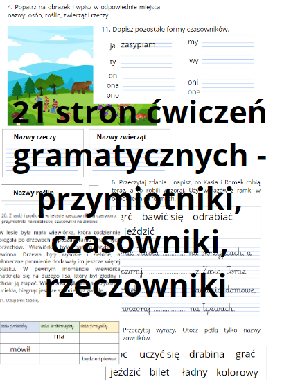 Przymiotniki, czasowniki, rzeczowniki - część 2 ćwiczeń