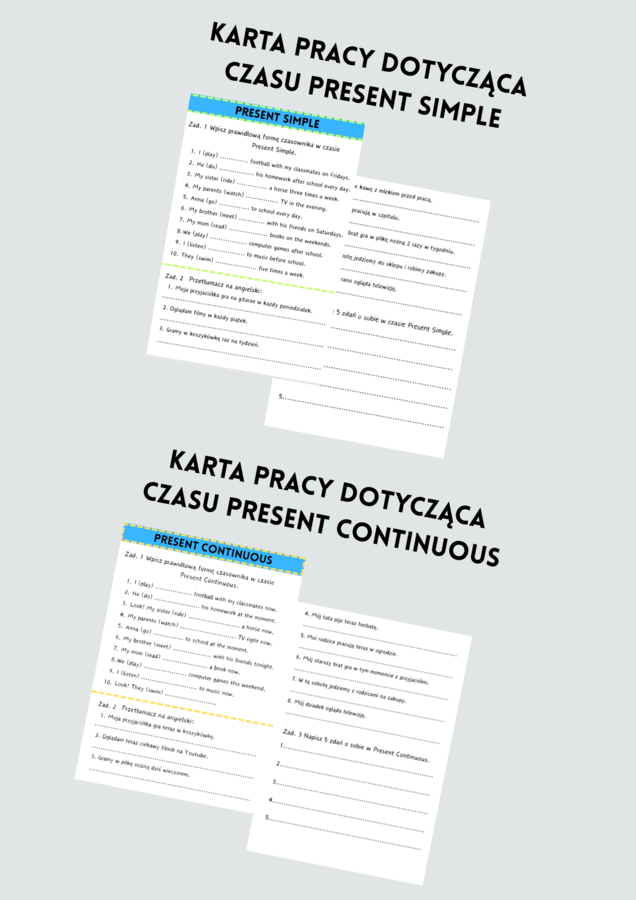 MEGA ZESTAW: Present Simple vs. Present Continuous - porównanie - czasy teraźniejsze - E8 - matura - wklejki = karty pracy - ćwiczenia - zadania - kartkówki - 3 zestawy speaking cards - mówienie - gry na Wordwall