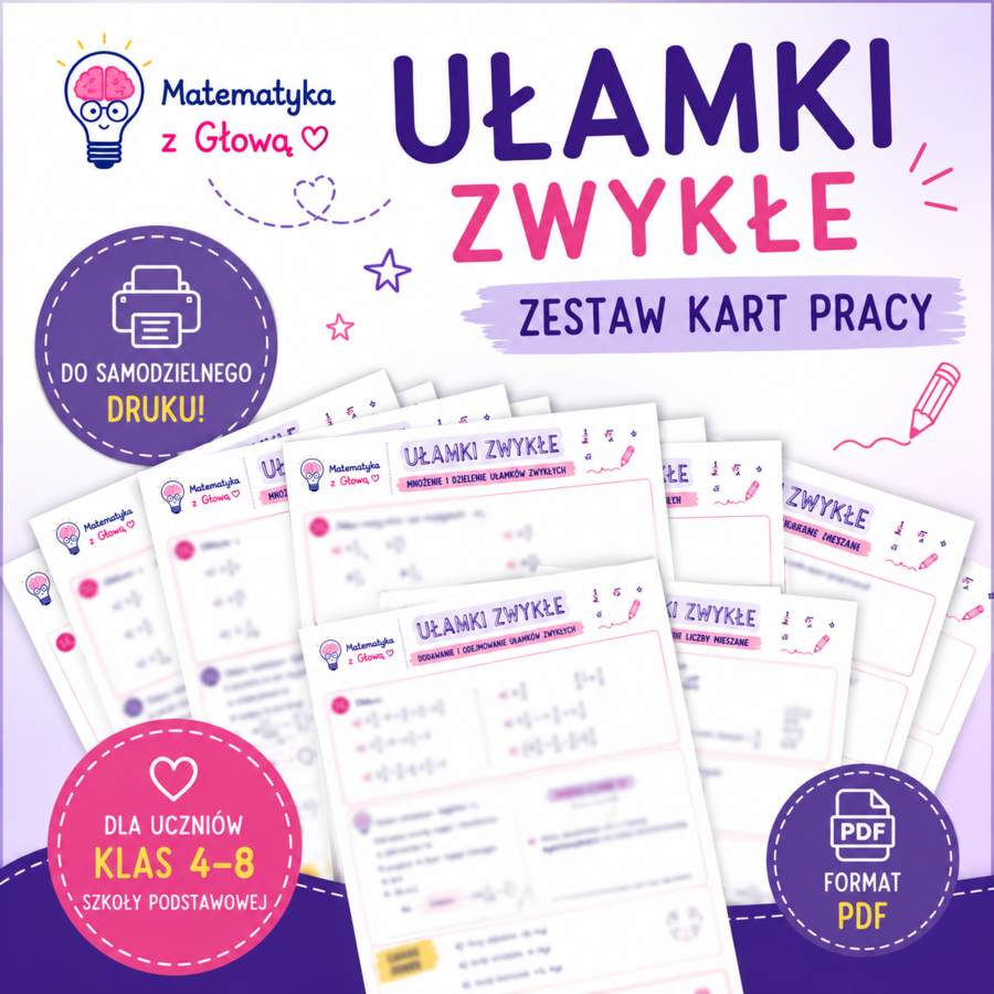 Ułamki zwykłe – Kompletny zeszyt ćwiczeń