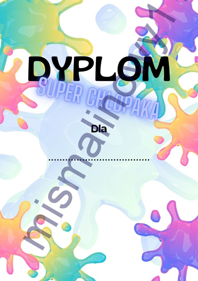 Dyplom dzień chłopaka