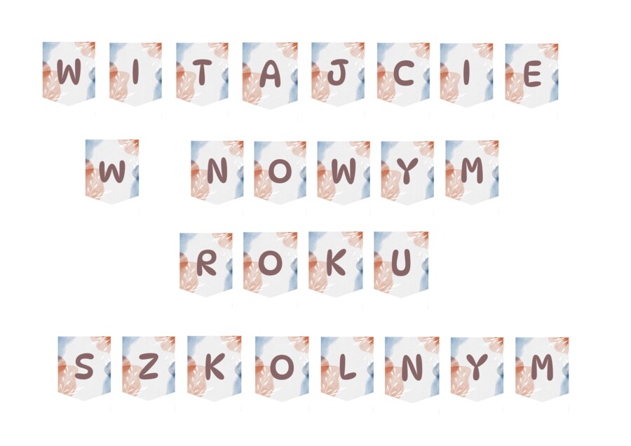 Girlanda, baner "WITAJCIE W NOWYM ROKU SZKOLNYM"