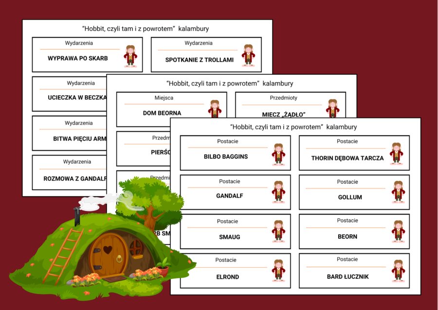 🧙‍♂️ KALAMBURY – „Hobbit, czyli tam i z powrotem” -40 szt.