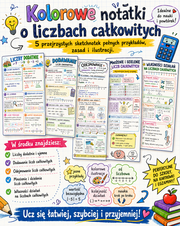 Liczby całkowite - klasa 6
