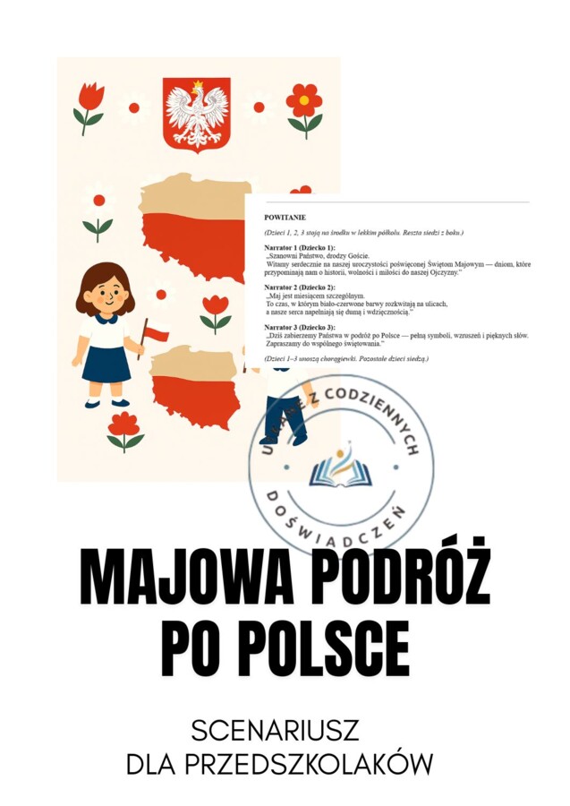 „MAJOWA PODRÓŻ PO POLSCE”- scenariusz z podziałem na 24 dzieci