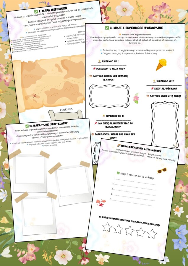 WAKACYJNY DZIENNIK MOCY,ZADANIA 0-3