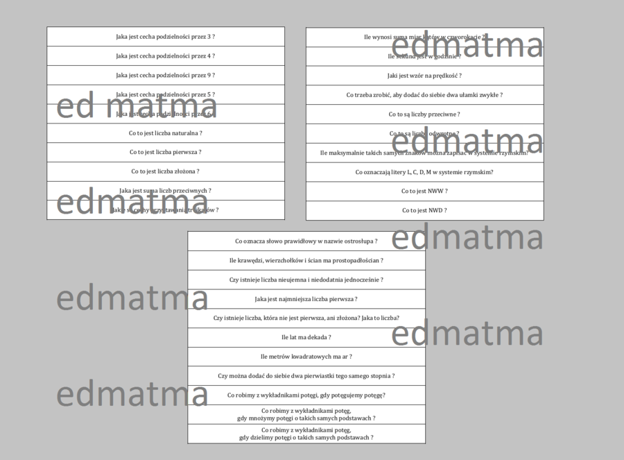 E8 - Pytania teoretyczne jako powtórzenie przed egzaminem