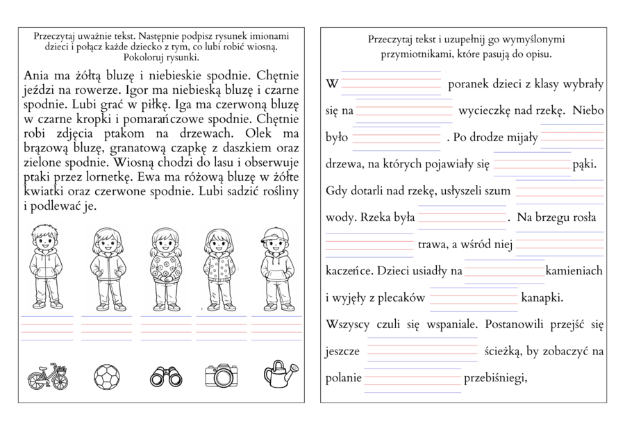 Wiosenne karty pracy (klasa 2) - edukacja polonistyczna