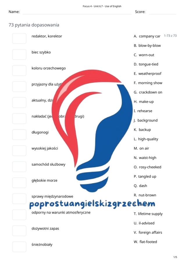 Focus 4 – Unit 6 – testy