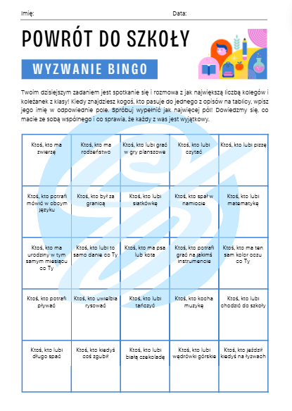 Bingo: Powrót do szkoły – Idealna Gra Integracyjna na Zajęcia Wychowawcze