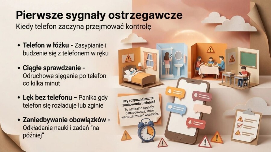Uzależnienie od telefonu (gazetka szkolna / prezentacja)