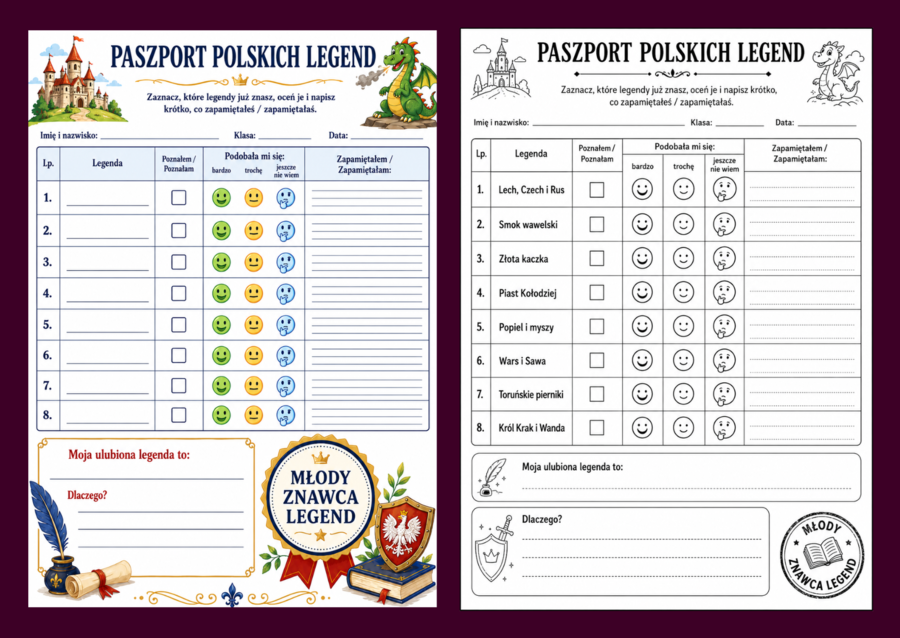 📘 LEGENDY MIESIĄCA - podróże z opowieścią przez cały rok – kompletna innowacja pedagogiczna dla klas 4-6
