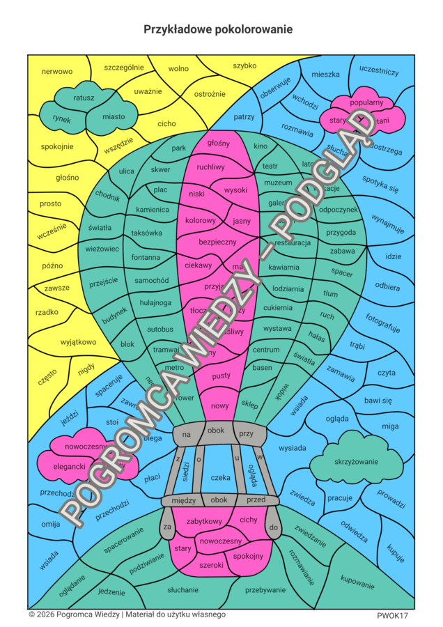 Wakacyjne części mowy - zestaw kart pracy + klucz odpowiedzi