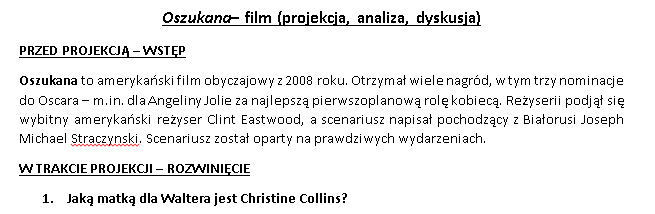 Karta pracy - film Oszukana