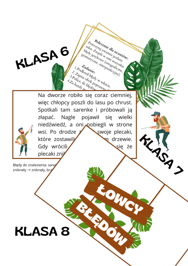 Łowcy błędów - ćwiczenia poprawności językowej