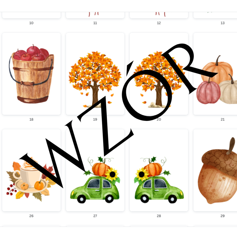 Jesienne dekoracje na okna (dwustronne) i kolorowanki