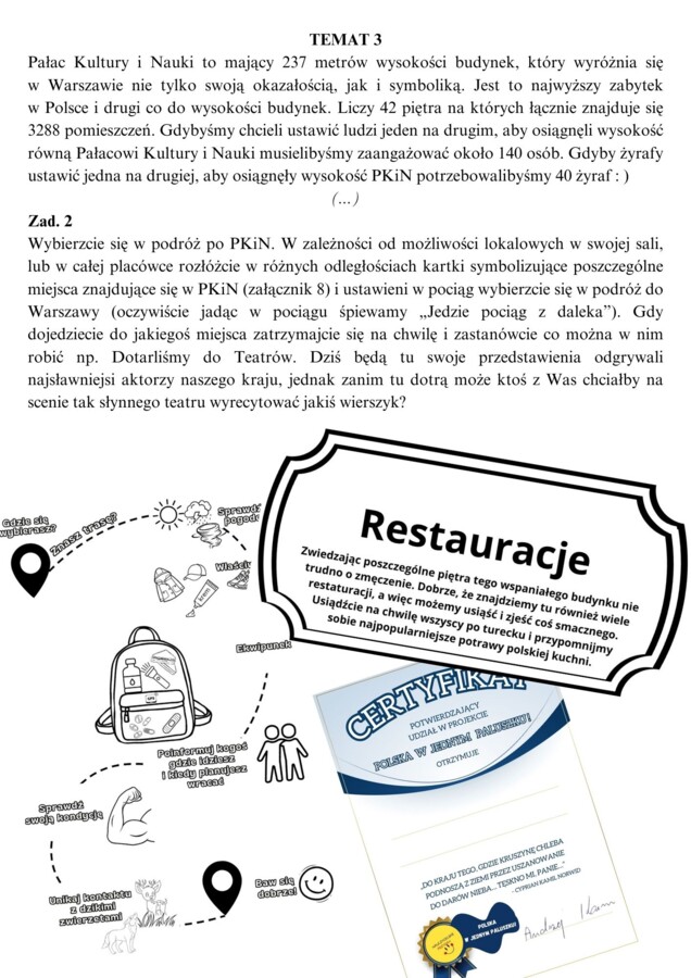 Projekt, innowacja własna "Polska w jednym paluszku" - przedszkole, szkoła