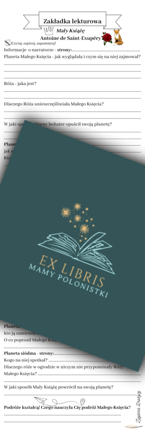 Zakładka lekturowa - ,,Mały Książę"