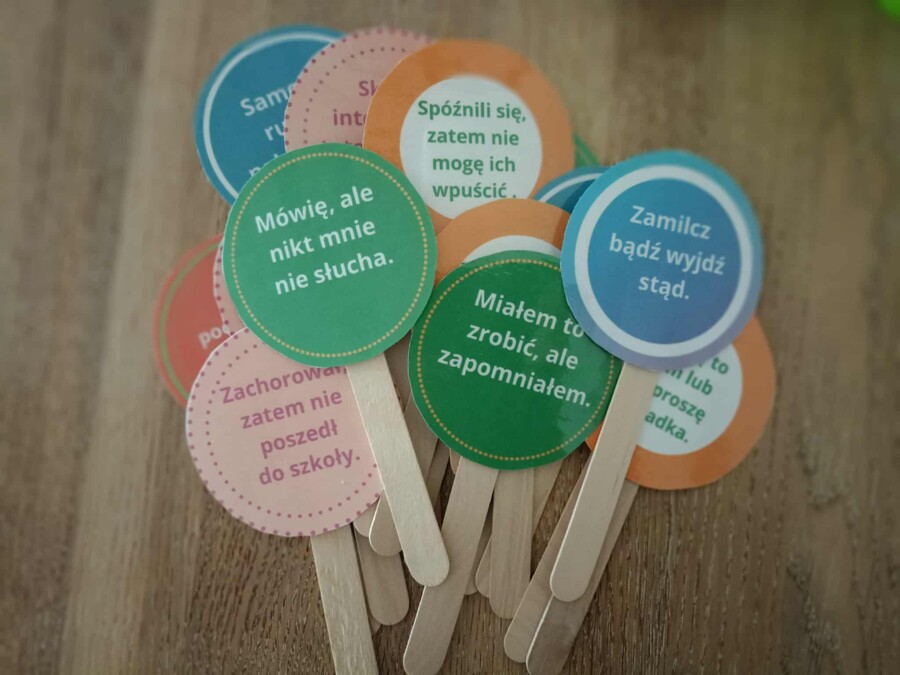 zdania złożone współrzędnie -ćwiczenia patyczki