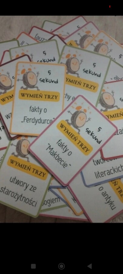 Gra 5 sekund - liceum/technikum ponad 100 kart