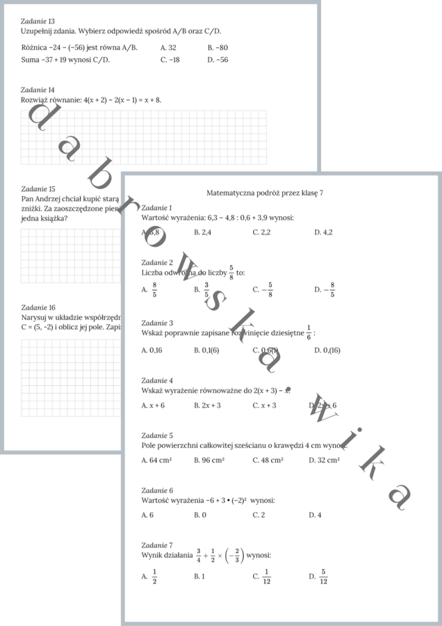 Matematyczna Podróż przez klasę 7