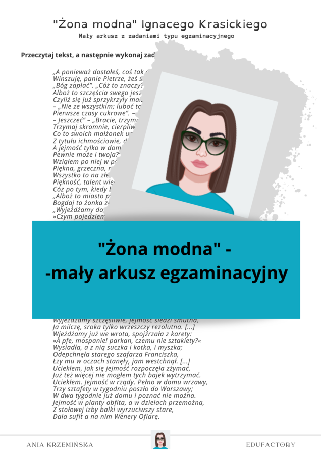 "Żona modna" - zadania typu egzaminacyjnego E8
