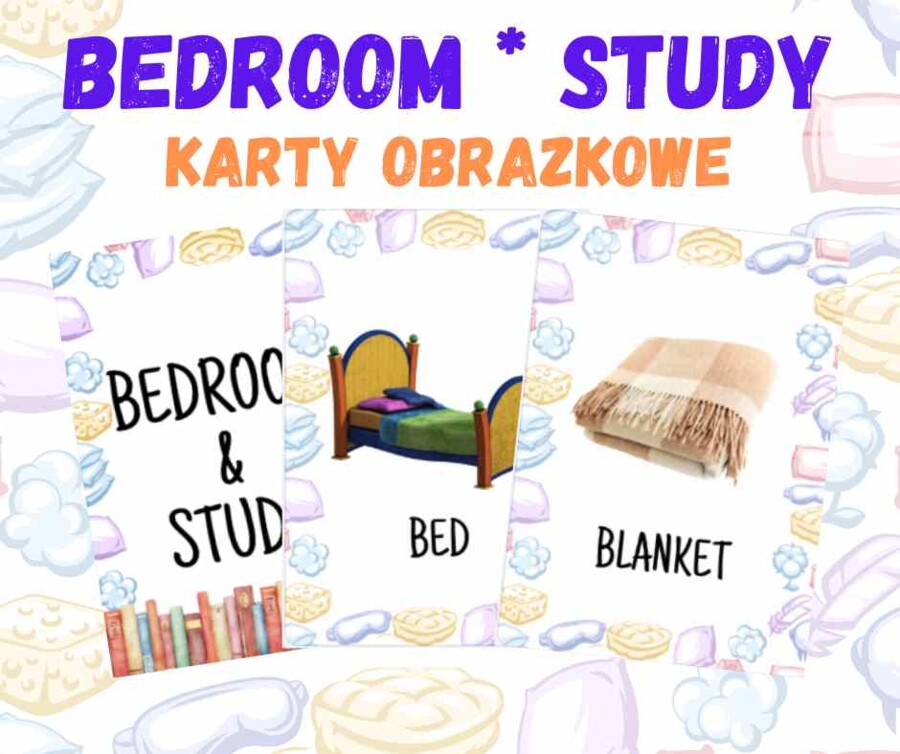 BEDROOM, STUDY - karty obrazkowe