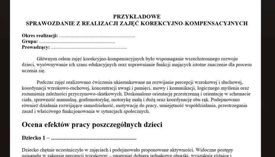 KOMPLETNY PAKIET DO ZAJĘĆ KOREKCYJNO-KOMPENSACYJNYCH W PRZEDSZKOLU