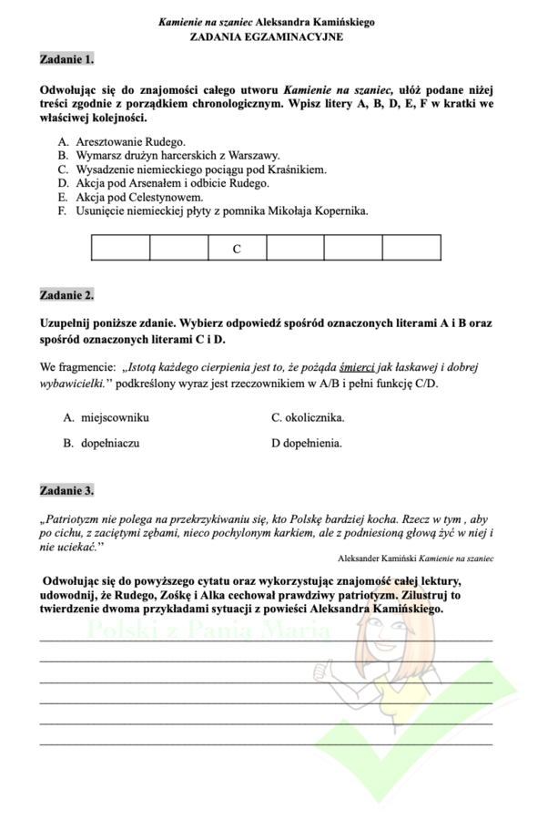 Kamienie na szaniec - pakiet lekturowy