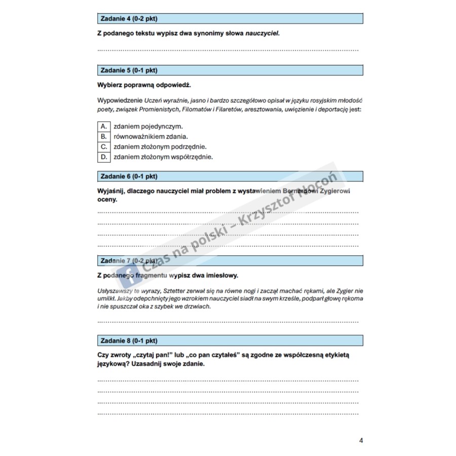 "Syzyfowe prace" – test czytania ze zrozumieniem