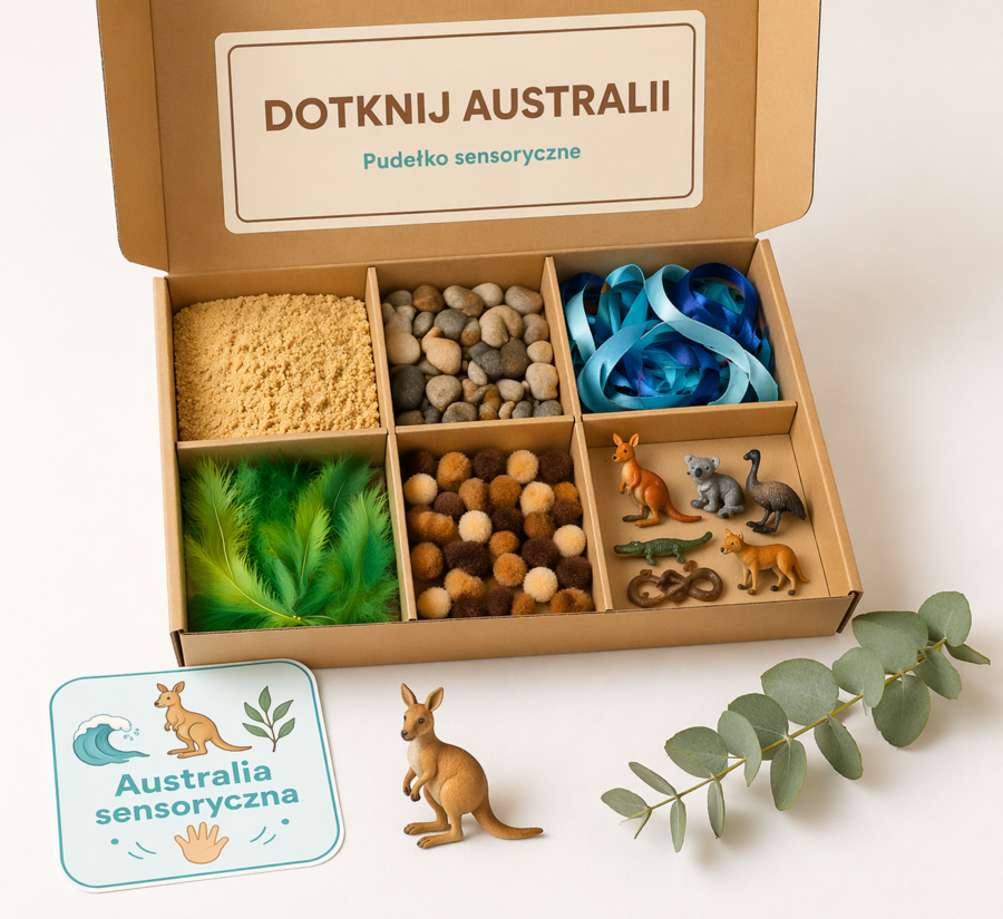 Dotknij Australii – pudełko sensoryczne