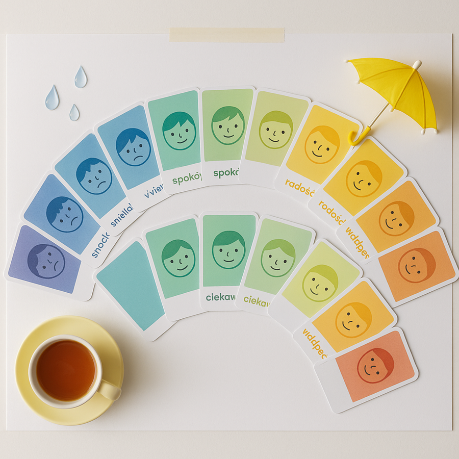 „Deszczowe emocje” – karty obrazkowe do rozmów o uczuciach