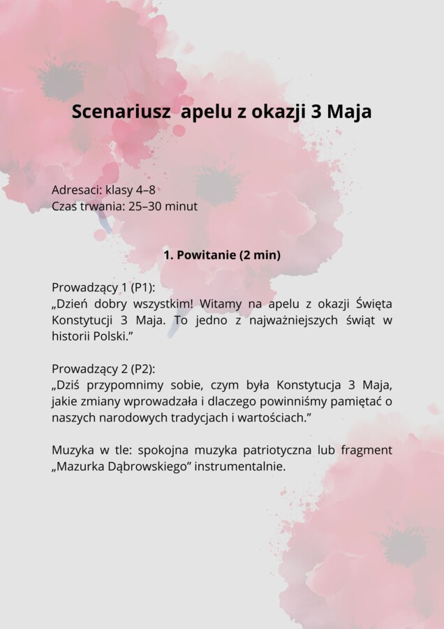 Scenariusz obchodów 3 Maja