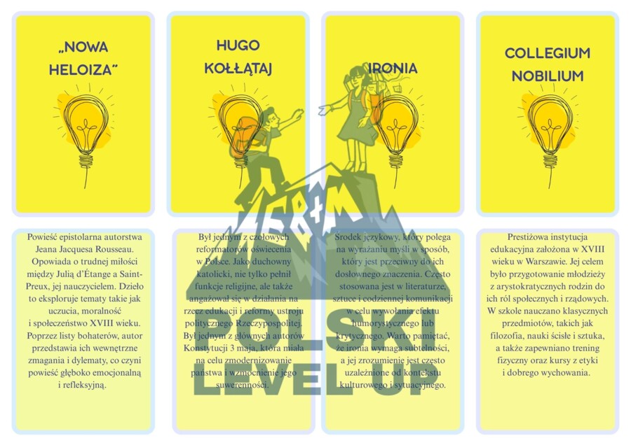 Fiszki literackie_oświecenie_Polski Level Up
