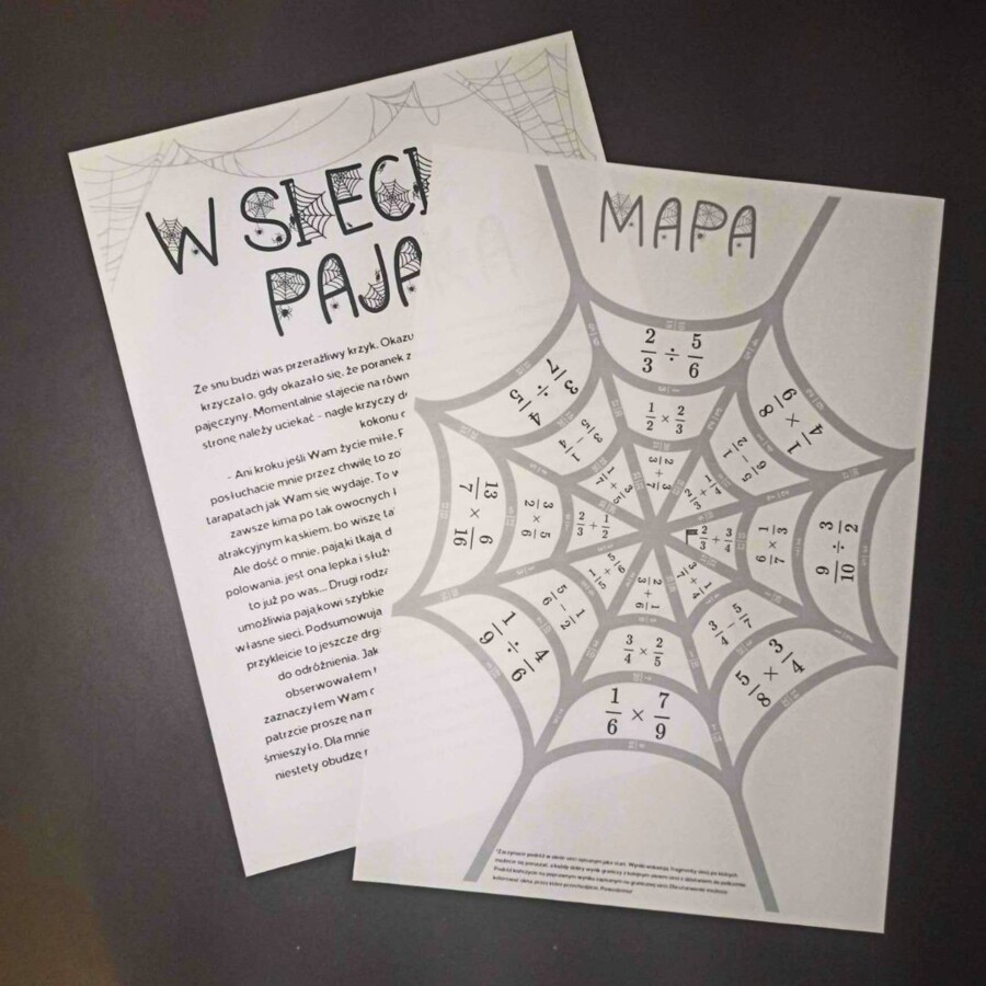 W SIECI PAJĄKA - matematyczna bajka manipulacyjna KLASA 6