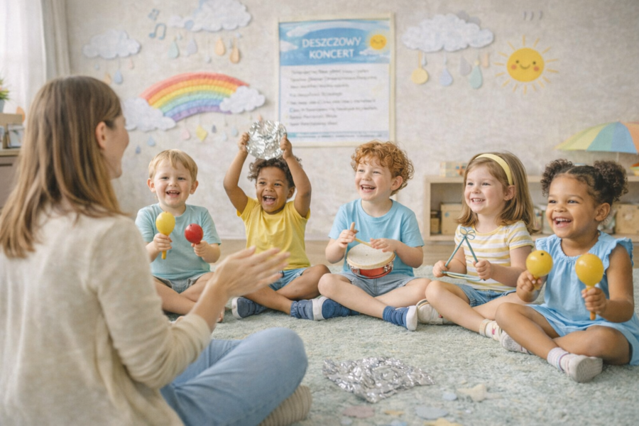 Deszczowy koncert – zajęcia muzyczne