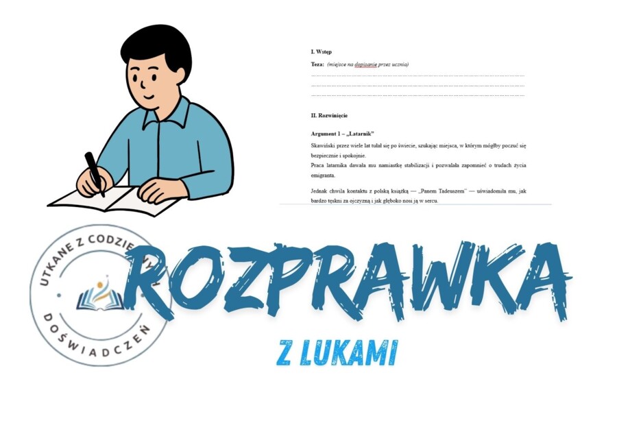 Rozprawka z lukami- przykład 1