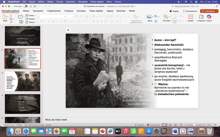 Kamienie na szaniec - nowoczesna prezentacja