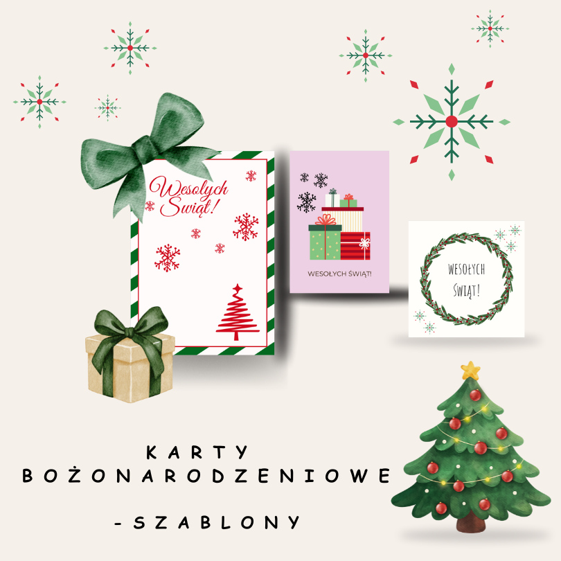 Karty Świąteczne - Boże Narodzenie - szablony