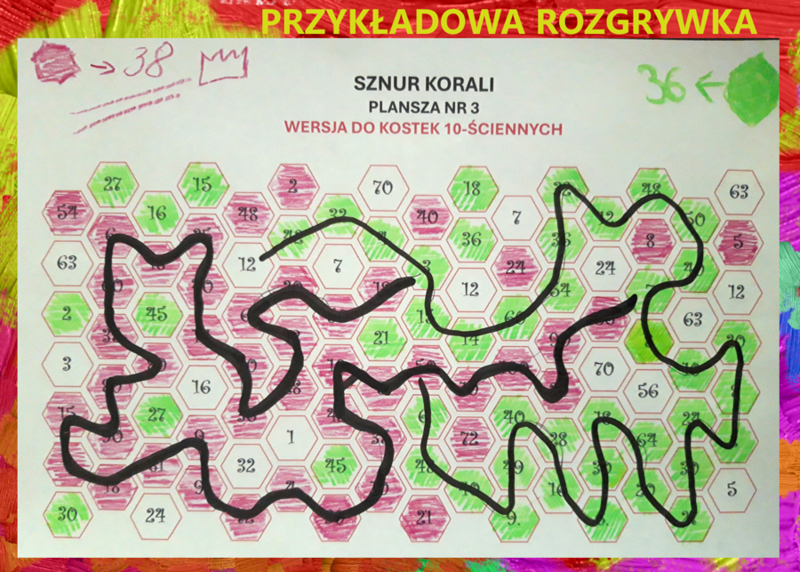 (klasa 4, klasa 5, klasa6) GRA Sznur korali (z tabliczką mnożenia)