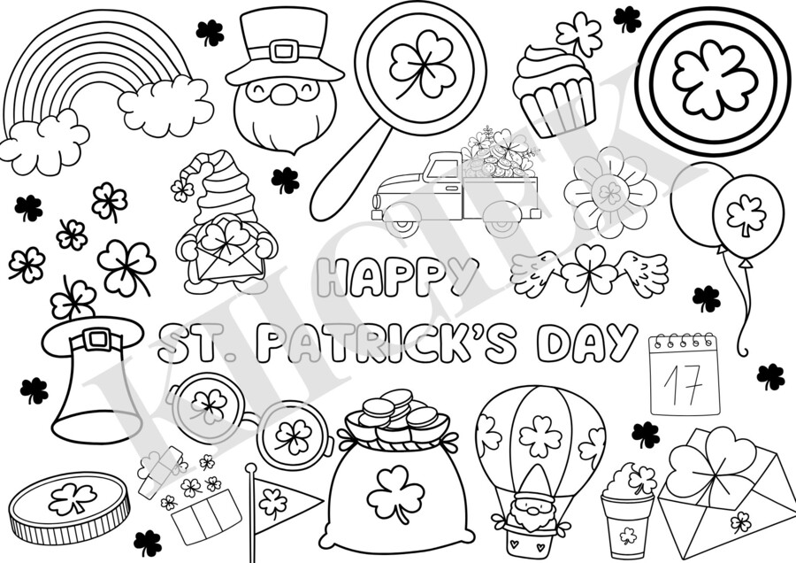 ST. PATRICK'S DAY - WIELKI PLAKAT/KOLOROWANKA; ŚWIETLICA, ZERÓWKA, PIERWSZA KLASA, PRZEDSZKOLE