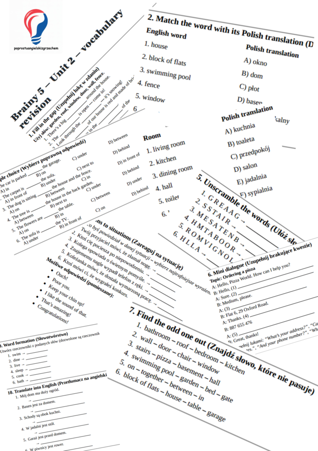 Brainy 5 – Unit 2 – vocabulary revision