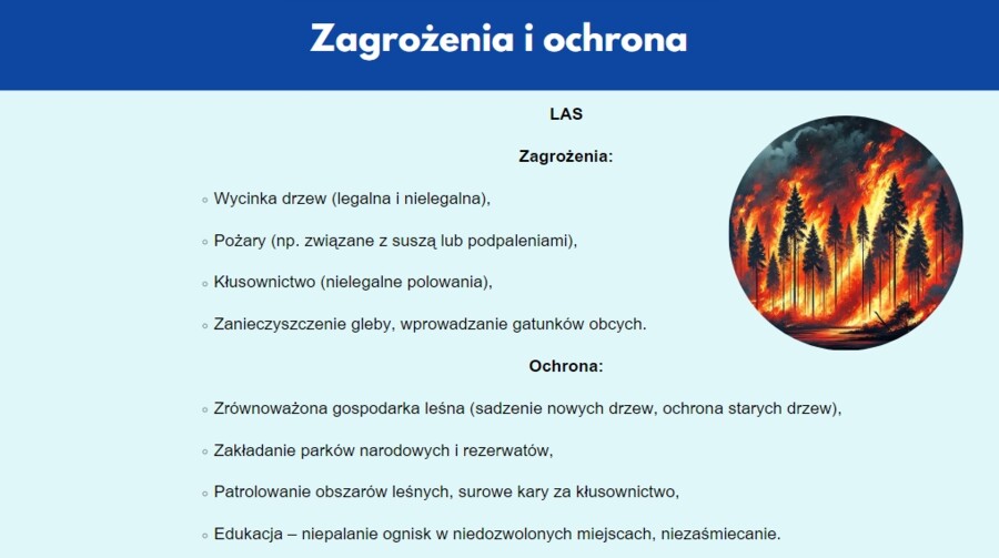 Prezentacja multimedialna. Różne ekosystemy (las, jezioro, góry). Zależności między organizmami