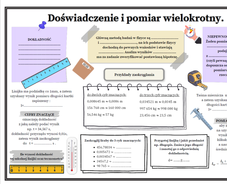 Temat : Doświadczenie i pomiar wielokrotny (SP kl.7, 8) - fizyka
