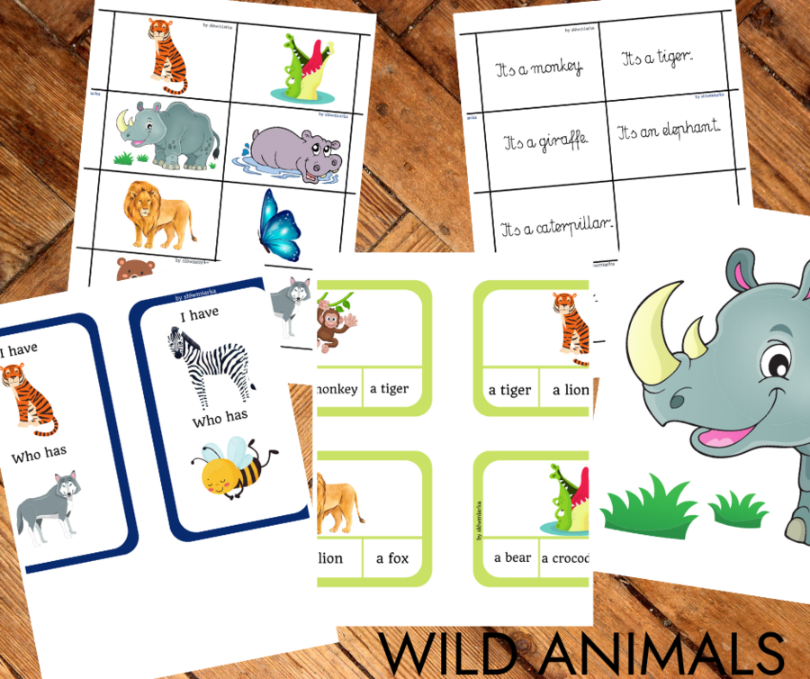Wild animals - flashcards, I have/who has, klamerki