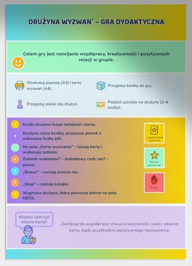 Gra dydaktyczna: "Drużyna wyzwań"