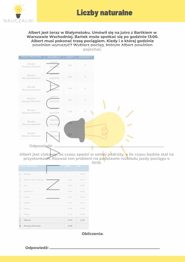Mini projekt - Liczby naturalne "Wycieczka Alberta" kl. 4