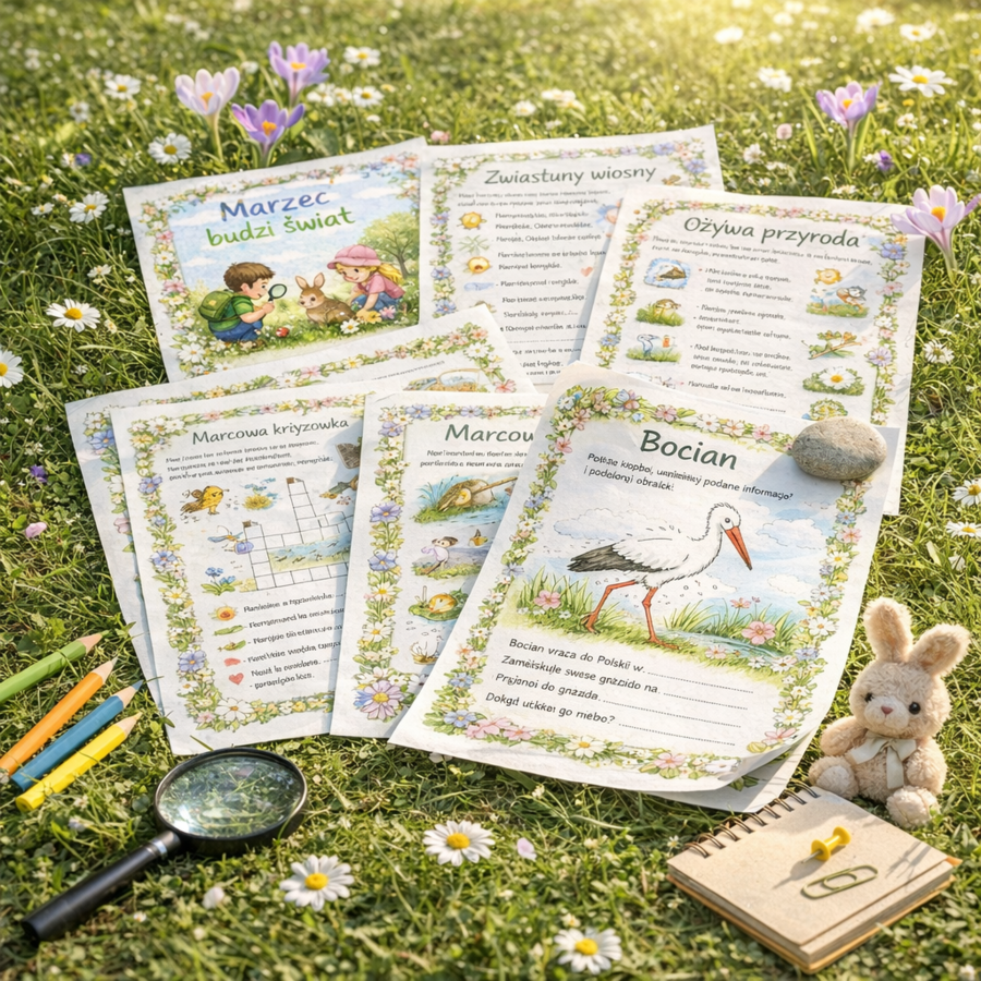 Marzec budzi świat. Karty pracy o zjawiskach wiosennych