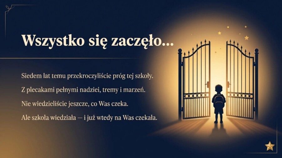 Pożegnanie ósmoklasistów – elegancka prezentacja na zakończenie szkoły podstawowej