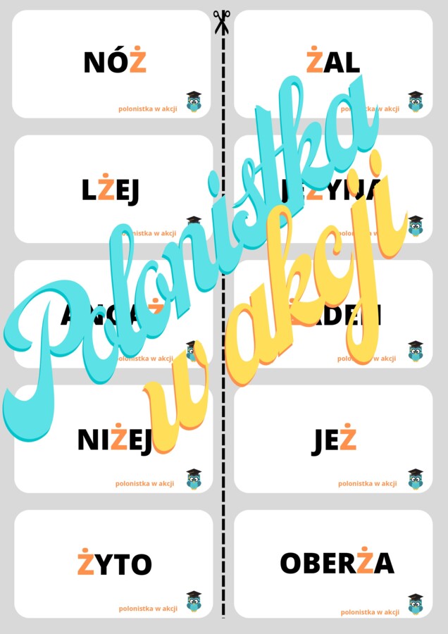 Domino ortograficzne z ,,ż"